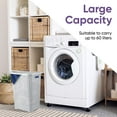 thumbnail image 2 of Superio 60L Large Wicker Plastic Laundry Hamper with Lid - White Smoke (2 Pack), 2 of 5