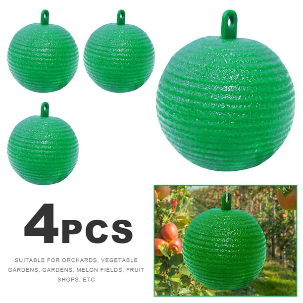 Ball Fruit Fly Catcher Trampa Adhesiva 8 Cm para Atrapar Insectos Frutas () Verde