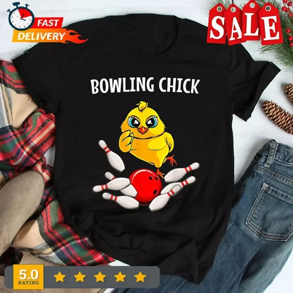 Bowling Women Cute Bowling Chick Sports Athlete Shirt