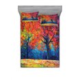 thumbnail image 1 of Ambesonne Nature Fitted Sheet & Pillow Sham Set, Seasonal Art Picture, Full, Vermilion Navy Blue, 1 of 3