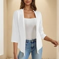 thumbnail image 2 of AKOEE Cotton 3/4 Sleeve Cardigan Womens Bolero Shrugs Open Front Lightweight Soft Outwear Coverups (XL, White), 2 of 7