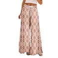 thumbnail image 2 of Wide Leg Pants for Women BWASD Casual Loose Flowy Print Sweatpants Pockets Boho Lightweight Baggy Elastic Trousers Pink S-XXXL Summer Vacation Travel Fashion 2026, 2 of 8