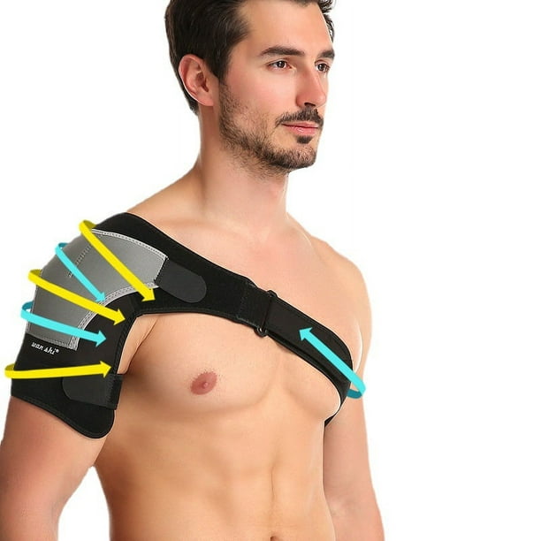 Shoulder Support - Adjustable Shoulder Brace Compatible with Hot/Cold Pad  for Rotator Cuff, Pain Relief, Dislocated AC Joint, Labrum Tear, Bursitis,  Tendinitis - Neoprene Shoulder Compression Sleeve（Right） 