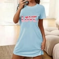 thumbnail image 2 of fheaev Chemises de Nuit pour Femmes Grande Taille Imprimé Saint-Valentin Chemise de Nuit Manches Courtes Col Rond Robes de Maison Courtes Imprimé Floral, 2 of 5