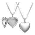 thumbnail image 1 of 2pzs Collar Dije Corazón Para Parejas Fotos Acero Inoxidable Xtellar plateado, 1 of 4