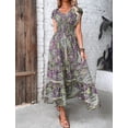 thumbnail image 1 of HH Women's Bohemian Style 2023 New V-neck Long Dress Tight Waist Floral Print Large Swing Dress, 1 of 1