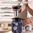 thumbnail image 5 of Vintage Floral Pattern Insulated Teapot With Built-In Infuser, 800Ml Stainless Steel Thermal Carafe With Pressurized Water Dispensing, V-Shaped Spout, Long-Lasting Insulation For, 5 of 9
