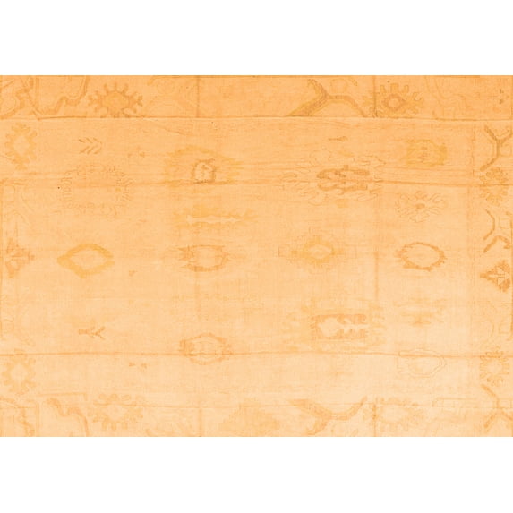 Ahgly Company Indoor Rectangle Oriental Orange Traditional Area Rugs, 2' x 5'
