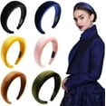 thumbnail image 3 of Granjero Gordo Diademas acolchadas de satén para mujer, aro grueso de plástico sólido para el cabello, diademas antideslizantes de esponja para niñas, accesorios para el cabello (rosa), 3 of 5