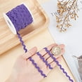 thumbnail image 4 of 27yard Deep Purple Polyester Rick Rack Wave Bending Fringe Trim Woven Fabric Ribbon for DIY Sewing, 4 of 7