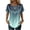 Cyan, variant on Women's Ombre Red Satin Blouse, Crew Neck Dolman Sleeve Silk-Like Top, Casual Summer Fashion T-Shirt, Elegant Evening Tee