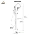 thumbnail image 6 of CASAINC 2-Handle Residentail Freestanding Bathtub Faucet with Hand Shower, Matte Black, 6 of 9