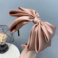 thumbnail image 2 of Diadema de lazo de satén de tres capas, color sólido, dulce diadema de lazo grande de satén, accesorios para el cabello para mujer, 2 of 6