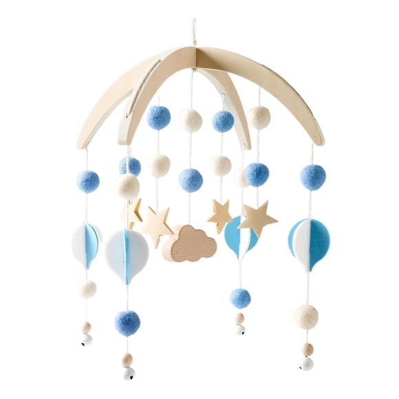 Móvil de Bebé con Bolas de Fieltro para Cuna, Juguete de Decoración Colgante para Dormitorio, Sonajeros para Cuna de Bebé, Móvil para Guarder Azul