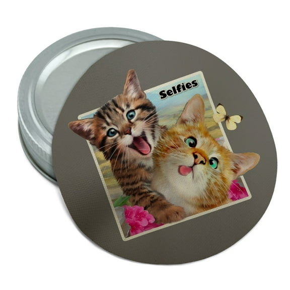 Kittens Selfie Picture Round Rubber Non-Slip Jar Gripper Lid Opener