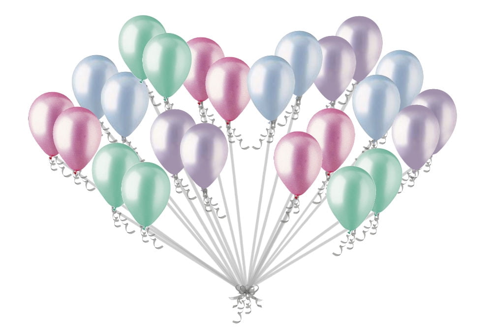 24 pc Pink Mint Blue Lilac Latex Party Balloons Birthday Baby Unicorn Mermaid 4