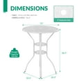 thumbnail image 3 of VIVIJASON 31" Patio Height Bar Table, All-Weather Cast Aluminum Bar Bistro Table Outdoor Patio Round Dining Table with Umbrella Hole for Balcony, Lawn, Garden, Backyard, White, 3 of 7