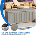 thumbnail image 4 of Dextrus 120 Gallon Outdoor Storage Deck Box Backyard Patio Big Container Box Weatherproof Large Garden Pool Organizer, 4 of 8