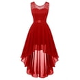 thumbnail image 5 of Gvmfive Women Lace A-Line Dress Sleeveless High Low Party Bridesmaid Dresses, 5 of 6