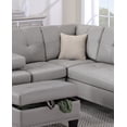thumbnail image 4 of DeeHome Grey Faux Leather Living Room Furniture 3-PCS Sectional Sofa Set LAF Sofa RAF Chaise And Storage Ottoman Cup Holder Couch, 4 of 9