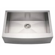 Whitehaus Noah's Collection Brushed Stainless Steel Commercial Single Bowl Sink with an Arched Front Apron