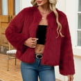 thumbnail image 2 of Akafmk Fall/Winter Women's Faux Furs Coat,Windproof Warmth Cropped Furs Jacket,Solid Color Long Sleeve Winter Work Coat Evening Party Furs Jacket, 2 of 4