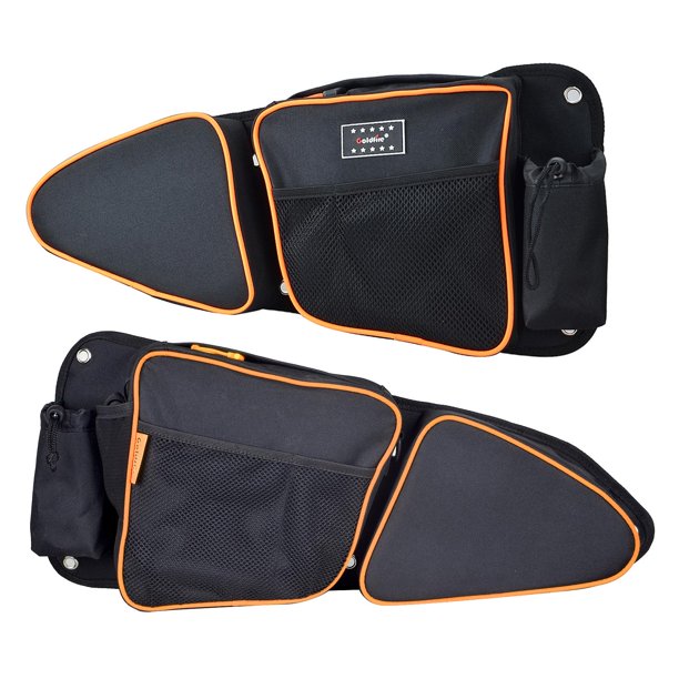 Bolsas de Puerta Shamjiam con Rodillera Extraíble y Portavasos Naranja Negro