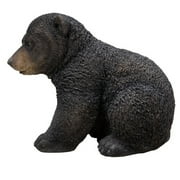 Hi-Line Gift Ltd Black Bear Cub Sitting Garden Statue