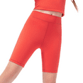 thumbnail image 2 of Girls Tight-Fit Knee-Length Shorts, High-Waist Yoga Running Shorts for Kids, Breathable Dance Training Capri Leggings, Quick-Dry Workout Shorts for Age 5-13 Watermelon Red 150, 2 of 9