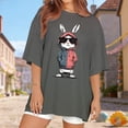 thumbnail image 4 of adaychics Easter Bunny T Shirts for Women Crewneck Short Sleeve Casual Tee Shirt Oversized Fashion Clothes for Leisure, 4 of 9