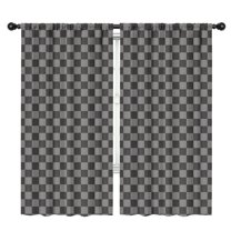 Blackout Kids Curtains,Gray and Black Checkerboard Pattern Childrens Insulated Curtains Set Of 2,Bedroom Essentials,Toddler Room Decor 42"x84"