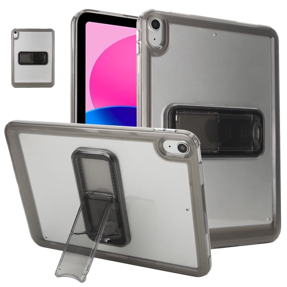 Mynvo Case for iPad (A16) 11th Generation 11 inch 2025 and iPad 10th Generation 10.9 inch Tablet 2022 with Kickstand, Lightweight Translucent Frosted Hard Back Cover, Shockproof TPU Bumper, Black