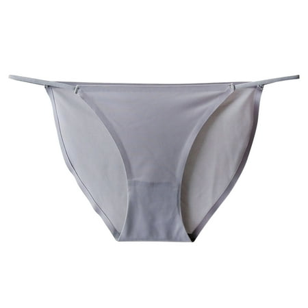 

Quealent Women Panties Lace Womens Seamless Panties Mid Waist Breathable Thin Briefs Gray One Size