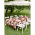 thumbnail image 3 of Outdoor Tablecloth with Umbrella Hole and Zipper, Christmas Red Rectangle Table Cloth 60x84 Inch Waterproof Tablecloth, Poinsettia Floral Xmas Pine Branch Winter Holiday Picnic Table Cover for Patio, 3 of 7