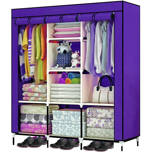 Closet Organizador Portatil Rack & Pack Armable Repisas Mueble Morado
