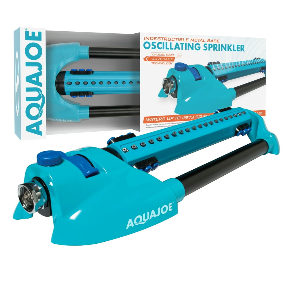 Aqua Joe AJOMS20BRS Indestructible Metal Base Oscillating Sprinkler