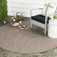 thumbnail image 2 of SAFAVIEH Courtyard Blair Checkered Indoor/Outdoor Area Rug, Light Brown/Light Grey, 4' x 4' Round, 2 of 6