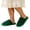 Green, variant on Iyufng Womens Striped Fuzzy Plush Close Toe Slippers Soft Warm Cozy Slip on Indoor House Slides