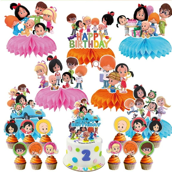 Cleo and Cuquin Party Decor Supplies Honeycomb Centerpieces Table Toppers Cake Toppers Decorations for Birthday