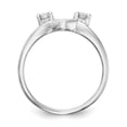 thumbnail image 2 of 14K White Gold Ring Band Wedding Diamond Round Wrap, Size 8, 2 of 7