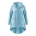 thumbnail image 5 of jjayotai Women's Zip up Hoodies Long Tunic Sweatshirts Oversized Long Sleeve 2026 Fall Hoodie Jacket Coat Casual High-Low Hem Sweatshirt Jacket with Pockets, 5 of 6