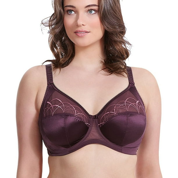 Elomi Womens Cate Underwire Full Cup Banded Bra, 40JJ, Black Cherry