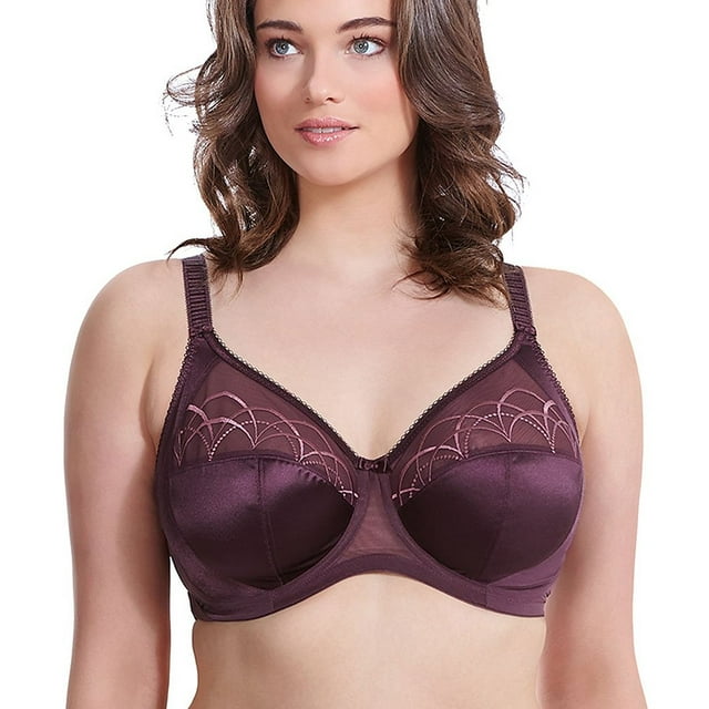 Elomi Womens Cate Underwire Full Cup Banded Bra, 38FF, Black Cherry