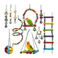 thumbnail image 1 of 10Pcs Bird Swing Toys Waterproof Parrot Toy Funny Chewing Plaything Lightweight Colorful Stand Ladder Cage Hanging Bell Pet, 1 of 7