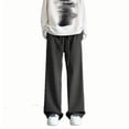 thumbnail image 2 of FcBaudy Full Length Pants Man Splice Printing Drawstring Pockets Straight Barrel Cargo Pants Man Polyester Trousers, 2 of 7