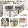 thumbnail image 4 of S-HOME Set of 2 Adjustable Velvet Bar Stools with Back and Arm, Swivel Chairs with Gold Metal Legs for Modern Homes, 4 of 11