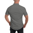 thumbnail image 5 of iopqo mens shirts men summer solid stand collar short sleeve casual loose shirt top polo shirts for men grey + xxl, 5 of 9