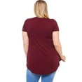 thumbnail image 3 of Pastel by Vivienne Women's Short Sleeve Jersey Top in Plus Size Burgundy X-Large, 3 of 4