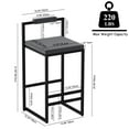 thumbnail image 4 of Tcbosik 2 Pack Barstools, Modern Velvet Upholstered Counter Height Bar Stool with Metal Frame for Pub, Kitchen Island, Dining Room, Gray & Black, 4 of 7