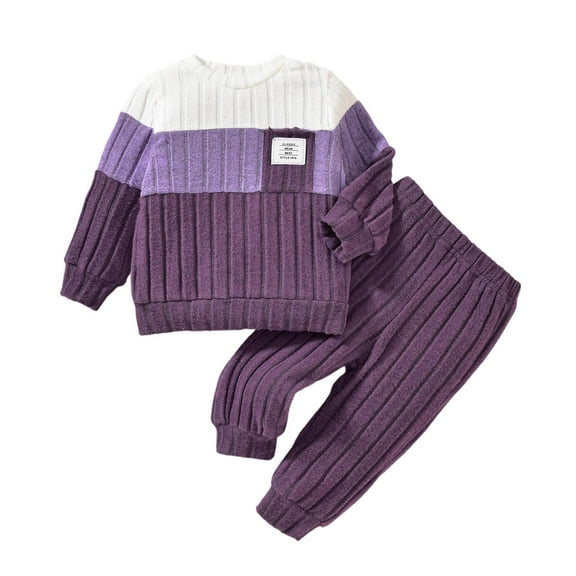 VNKIDY Boys Outfits Sets Winter Knit Striped Long Sleeve O-Neck Sweater And Pants Two Piece Outfits Sets Kids Comfortable Casual Wear Fashionable